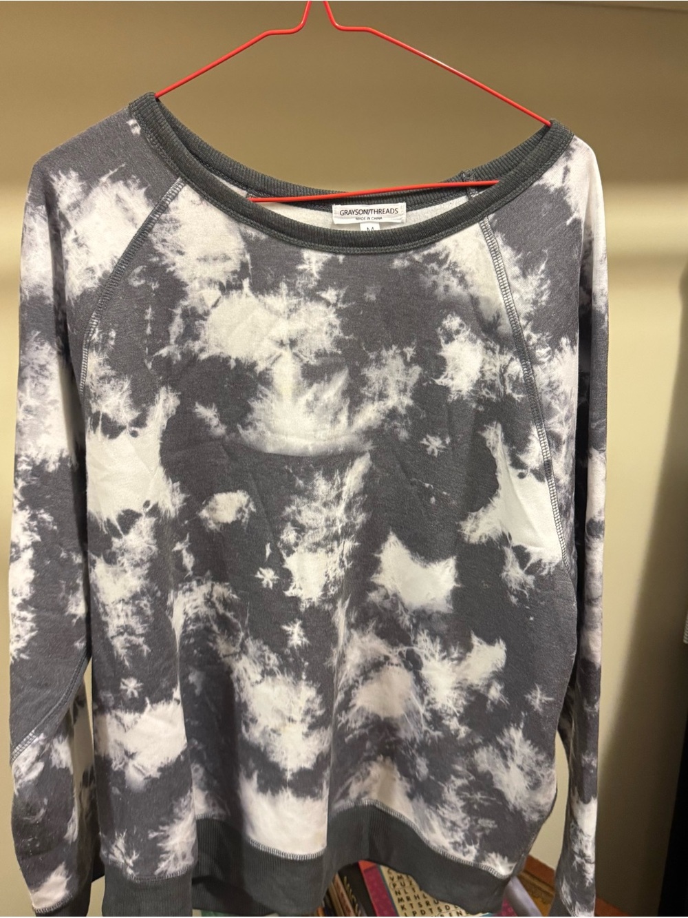 Grayson Threads Gray and White Tie-Dye Crewneck Sweatshirt